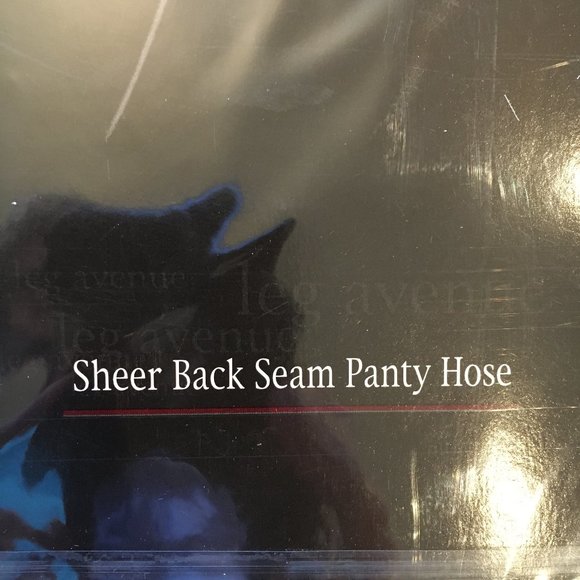 *LEG AVENUE #9002 Blk Sheer Pantyhose w/black seam NOS NWT - Picture 4 of 5